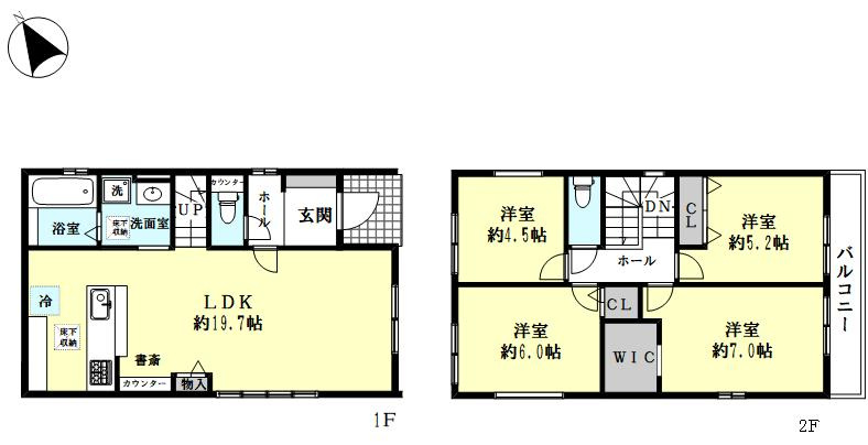 明石市貴崎1丁目　新築戸建2号棟の間取り