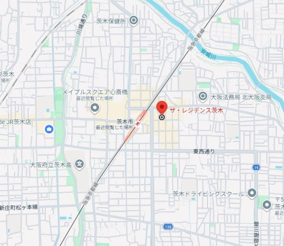 ザレジデンス茨木の地図