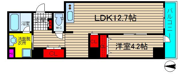 アーベル更紗北堀江の間取り