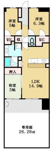 【間取り】 | オハナ八王子オークコート | 3LDKは、リビングダイニングキッチンと3つの居室がある間取り。ファミリー層に非常に人気の高い間取りで、広々としたリビングで家族団らんを楽しみ、個室でプライベートな時間も確保できるのが大きな魅力です。