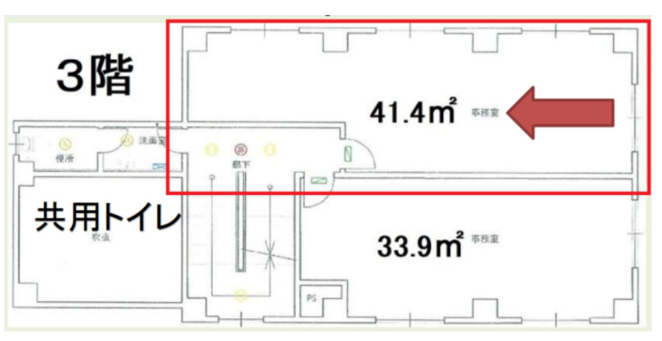 大阪市北区浪花町の店舗一部の間取り