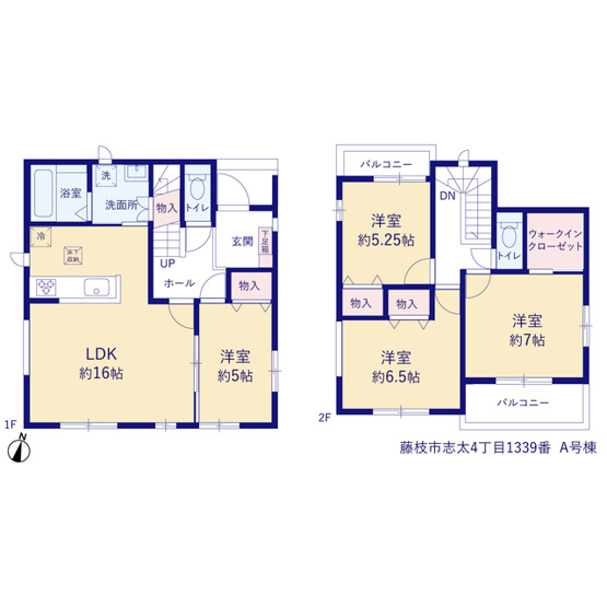 【間取り】 | 藤枝市志太4丁目 新築一戸建て A号棟 | 効率的かつ暮らしのことをしっかり考えた間取りです