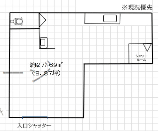 大阪市東淀川区大桐１丁目の店舗一部の間取り