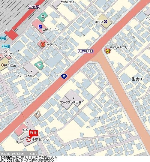 ライオンズマンション生麦南の地図