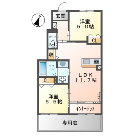 カーサ牛田本町の間取り