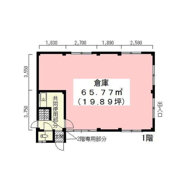 岐阜市領下の倉庫の間取り