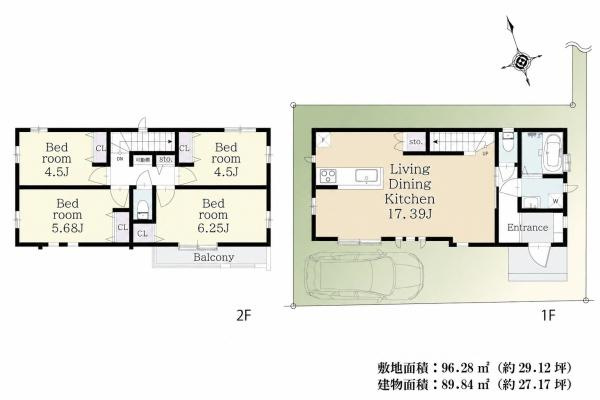 世田谷区鎌田２丁目の売地の土地図|（ご見学可能ですのでお気軽にお問合せください）