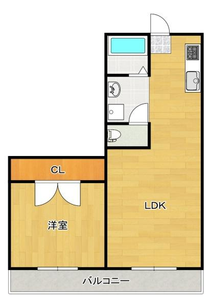 川忠ビルの間取り|★広めの2DK★