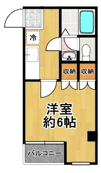 コーポエスワイの間取り|★シンプル１Ｋ★