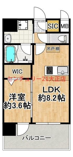 EC難波WEST-SIDE８エクシーナの間取り