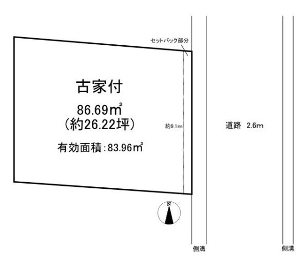 橿原市曽我町の売地の土地図