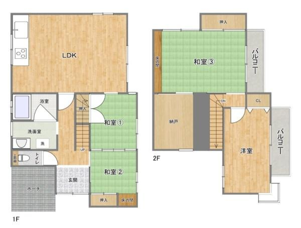 生駒郡斑鳩町神南４丁目　一戸建の間取り