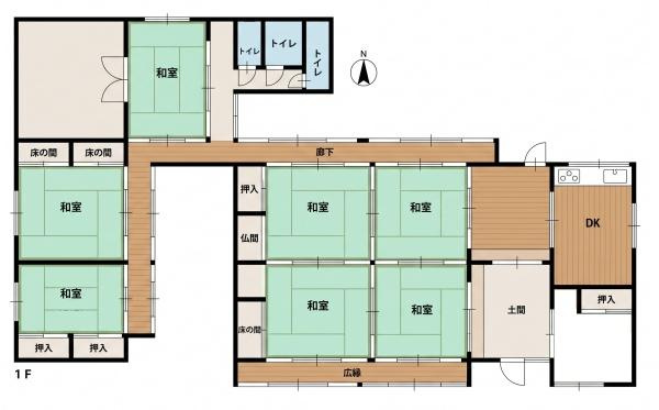 天理市南六条町　一戸建の間取り