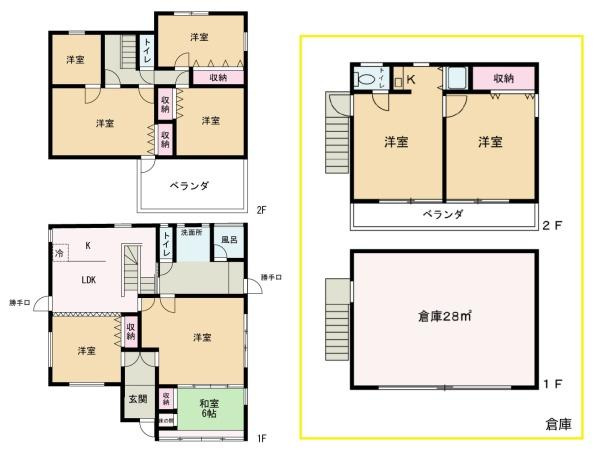 紀の川市猪垣　中古戸建の間取り