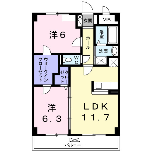 ソレアード山香の間取り