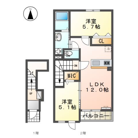 ｃａｓａ　ｅｓｔｅ唐津Ａの間取り