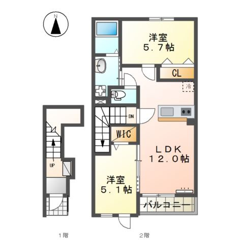 ｃａｓａ　ｅｓｔｅ唐津Ａの間取り