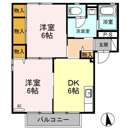 【間取り】 | スカイハイツ Ｂ