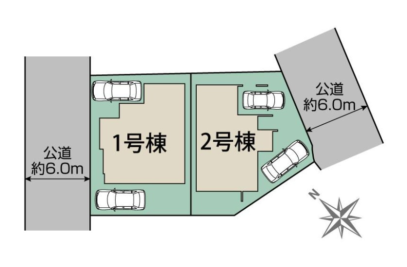 耐震等級3取得　桃山台4丁目　新築2区画　2号棟の区画図