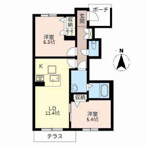 シュシュしらかしの間取り