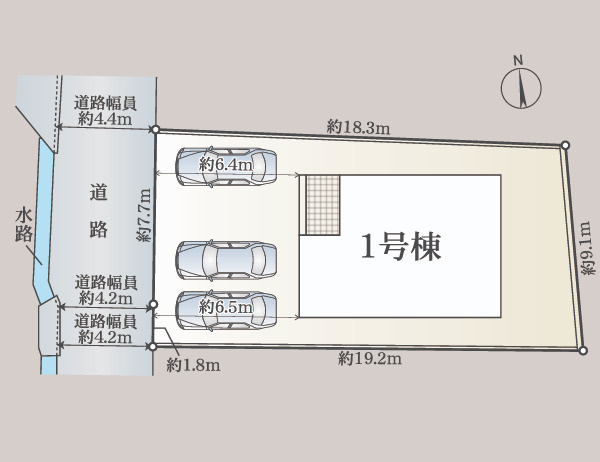 クレイドルガーデン高松市香川町大野第４　１号棟の区画図|全体区画図
入居者以外の出入りが少ないので小さいお子様にも安心安全な立地です(^^♪