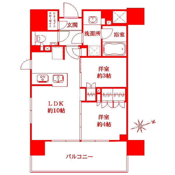 藤沢市鵠沼石上２丁目の賃貸マンションの間取り|使いやすい間取りです♪