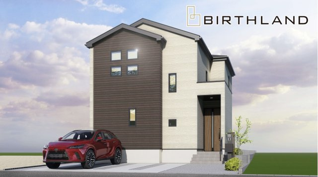 新築戸建・新築建売　郡山市日和田町字南原　日和田小・日和田中の外観パース|【1号棟】完成予想図　2026年9月完成予定です！現地ご案内可能です♪