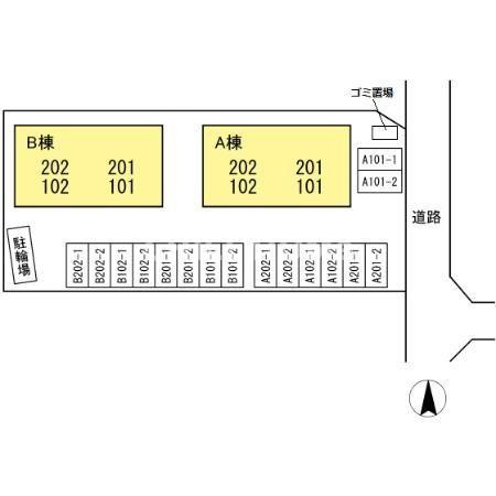 エイブルハイツ　Ｂの区画図|当社、チルホームのHPもご覧ください(^^)/物件情報多数♪