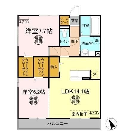 アルカディアAの間取り