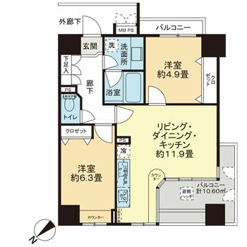 パレ・ソレイユ相模大野ステーションフロントの間取り