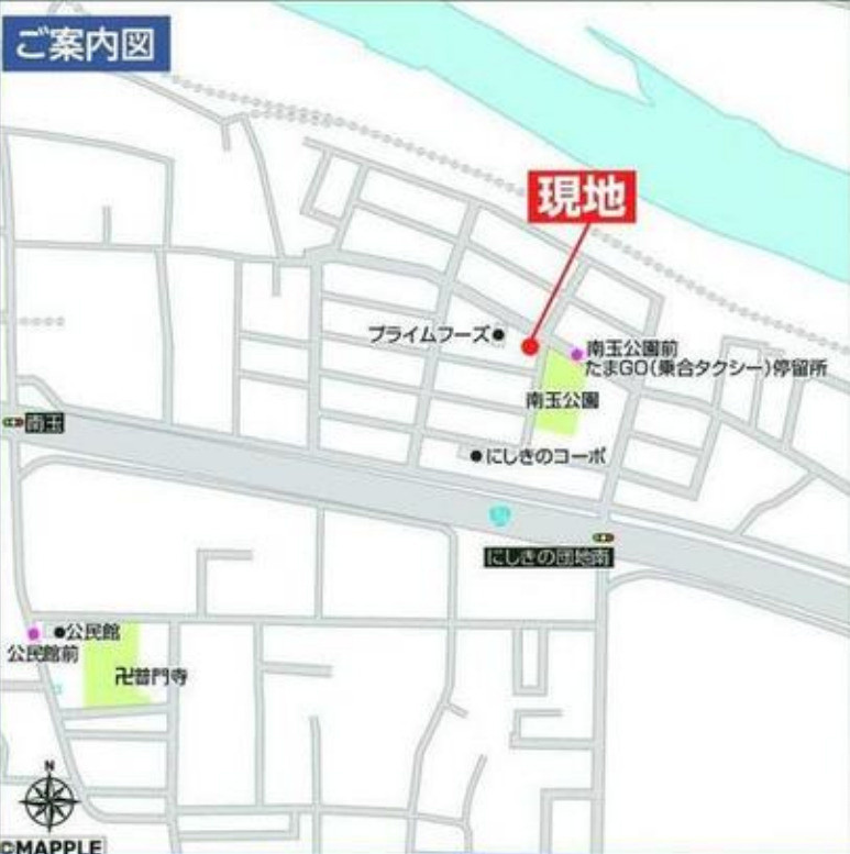 【新築】玉村町南玉　B号棟(全２棟)　ハートフルタウン　新築建売分譲の地図