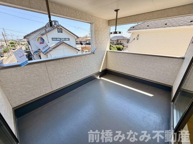 【新築】前橋市大利根町第2　１号棟(全２棟)　クレイドルガーデン　新築建売分譲のバルコニー|広々としたバルコニーです