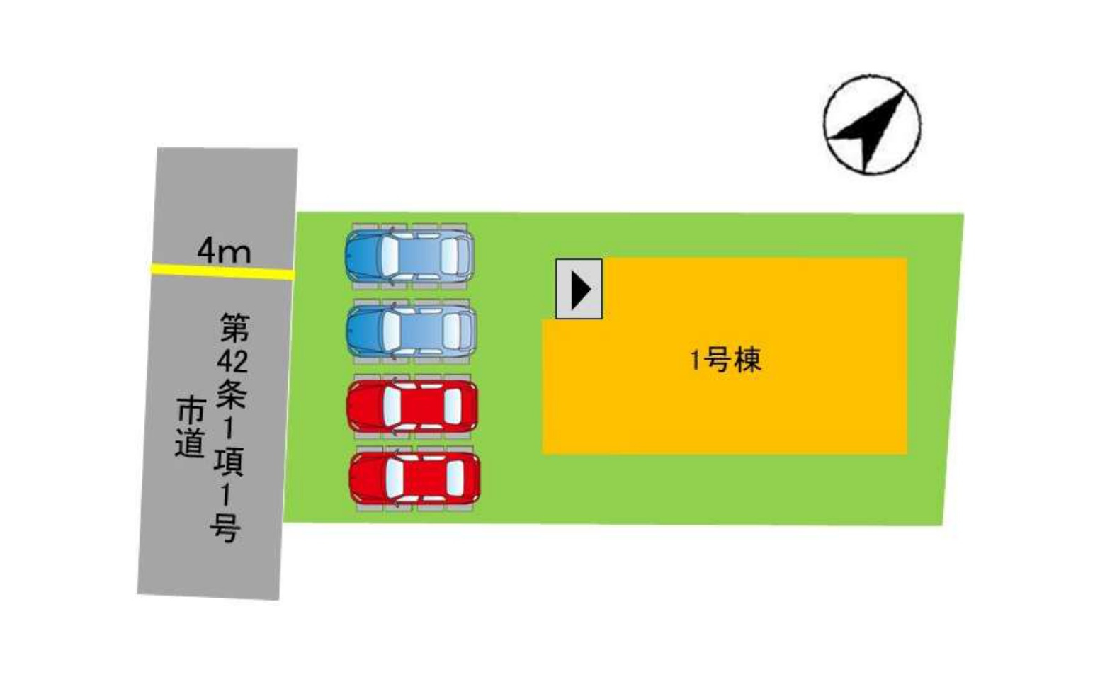 大野城市平野台4丁目第7-1棟（1号棟）の区画図|配置図