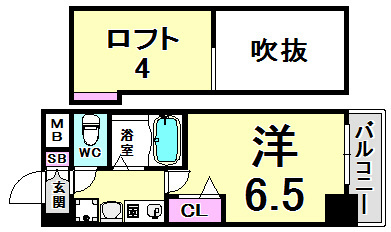 エステムコート神戸県庁前Ⅲフィエルテの間取り