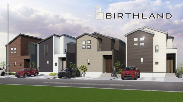 新築戸建・新築建売　郡山市日和田町字南原　日和田小・日和田中の外観パース|全体完成予想図