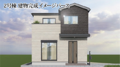 【仲介手数料0円】秦野市河原町2期　新築一戸建て　全2棟の外観パース|【仲介手数料0円】秦野市河原町2期　新築一戸建て　全2棟