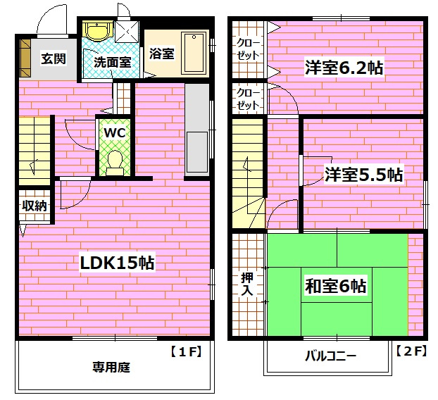 サザンヒル　B棟の間取り