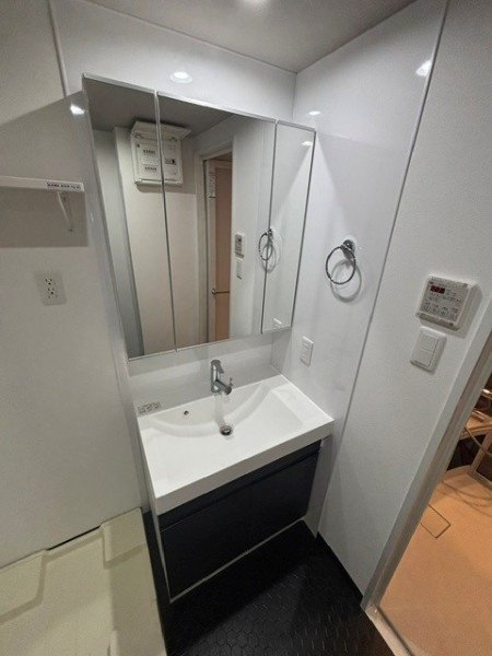 Ｔｈｅ　Ｓｈｉｎａｇａｗａ　Ｅａｓｔ　Ｒｅｓｉｄｅｎｃｅの洗面所|脱衣スペースもあります