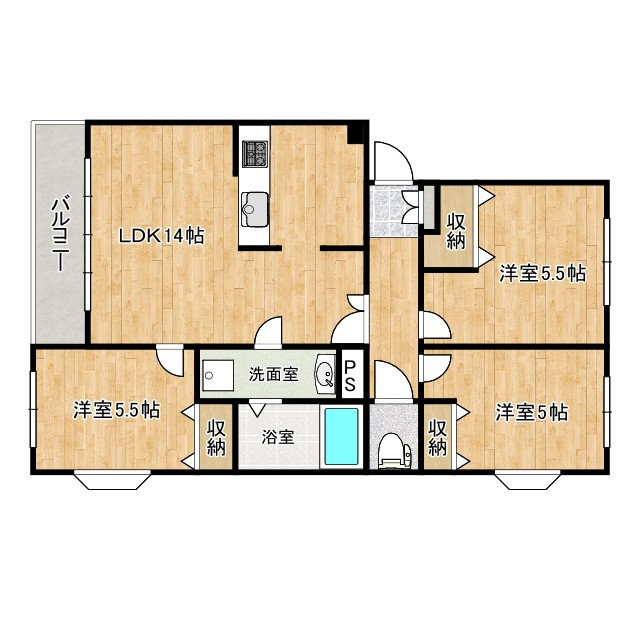 サンライフフジワラの間取り