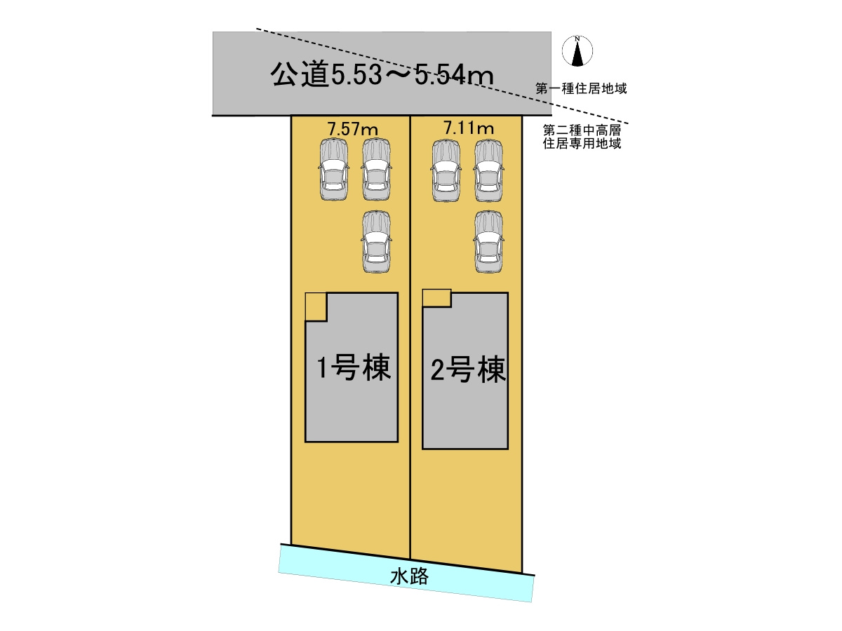 リーブルガーデン　岐阜市川部　全2区画分譲の区画図|■区画図
■YAMADA電機の　ヤマダ不動産　株式会社リライフ　
いつでもお問合わせ下さい。