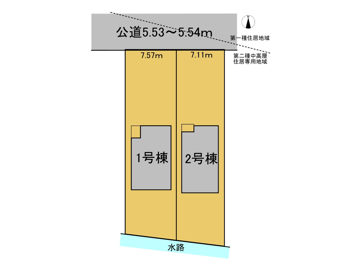 リーブルガーデン　岐阜市川部　全２区画分譲の区画図|■区画図
■YAMADA電機の　ヤマダ不動産　株式会社リライフ　
いつでもお問合わせ下さい。