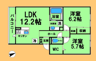 【間取り】 | Blooming SquareⅡ（ブルーミングスクエアⅡ） | 間取り図：反転タイプ