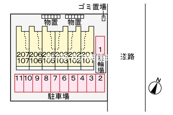 豊岡市塩津町のアパートの区画図|完成予定の区画図です＊