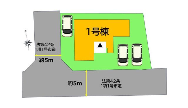 筑紫野市二日市北6丁目第3-1棟（1号棟）の区画図|配置図