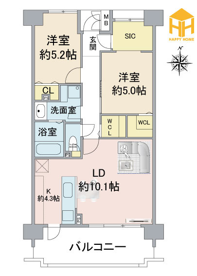 グランコート西中島の間取り|※現況と図面が異なる場合現況を優先いたします。