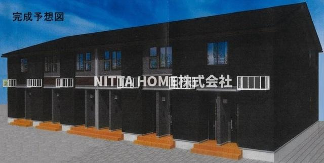 豊岡市塩津町のアパートの外観パース|【完成イメージ】インターネット無料◎太陽光発電システムを搭載★