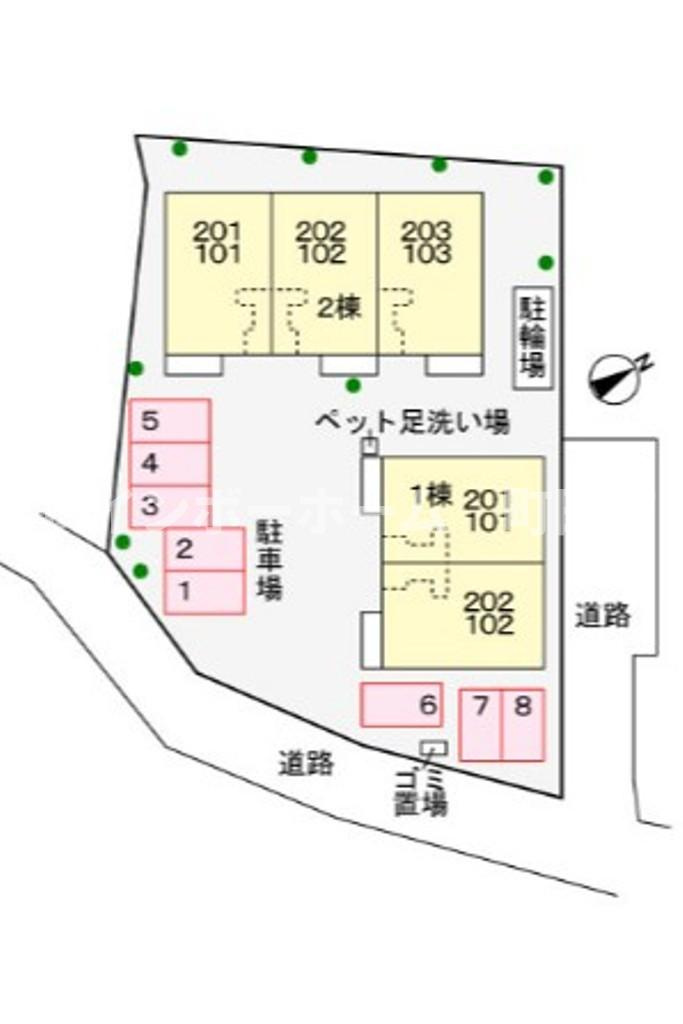 モカハウス１※初期費用分割あと払いサービス利用可能物件の区画図