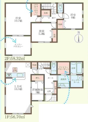 ●葛城市葛木　第3期　新築一戸建ての間取り|1号地