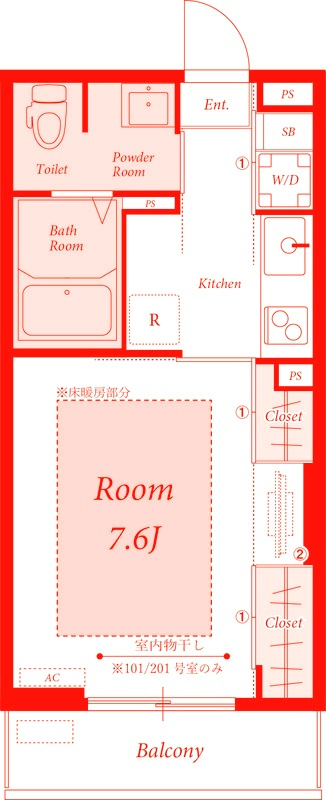 鎌倉市小袋谷２丁目の賃貸マンションの間取り