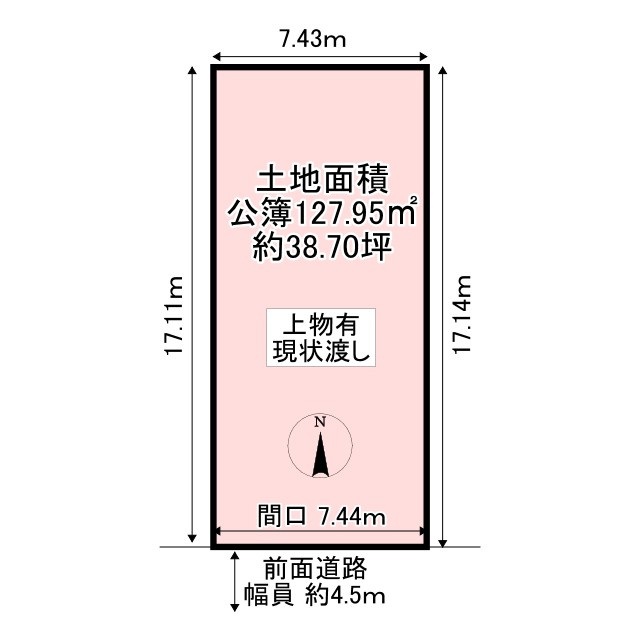 上京区 中務町 建築条件無し 土地の土地図
